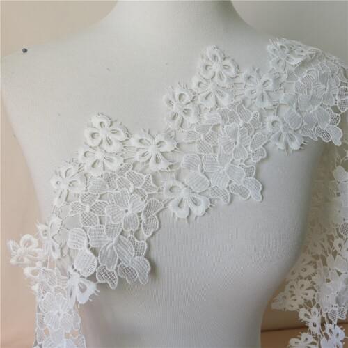 5 Yards 13cm Wide Eyelet Lace Fabric Polyester Lace Fabrics Trims Hollowed Out Dress Accessory Sewing Craft