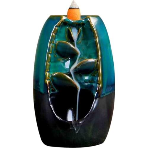 Backflow Censer Smoking Flow Ceramic Incense Holder Decoration for Home Office GQ