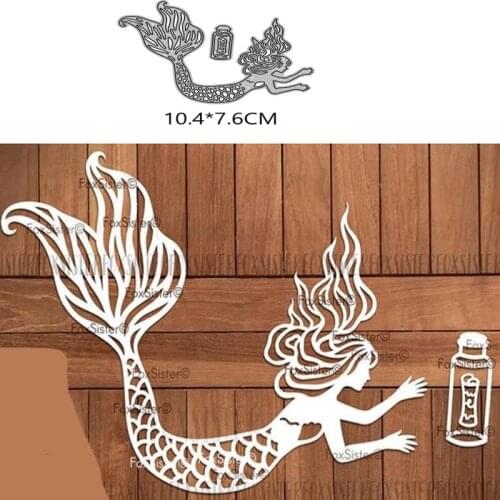Mermaid Metal Cutting Dies New 2021 DIY crapbooking Paper Making Craft die Frame Die Embossing Cutting Dies