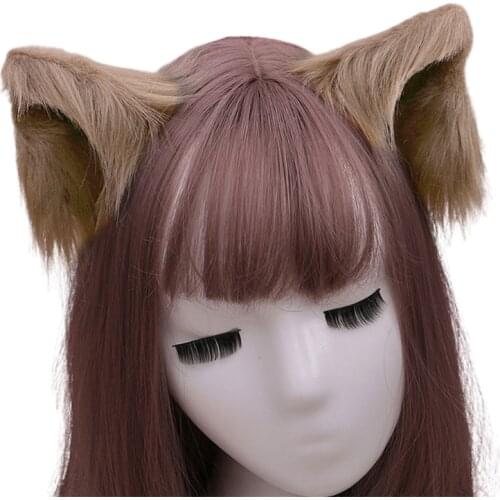 Sweet Lovely Furry Animal Beast Ears Hair Clips Anime Lolita Wolf Cat Cosplay Plush Hairpins Halloween Party Costume