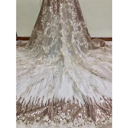 Fashionable YG-533 African French Lace Fabric with 3d flower and feather African Tulle Lace Fabric