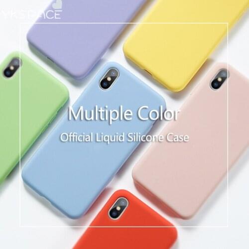 Soft Smooth Original Liquid Silicone Case For iPhone X XS XR 11 12 Mini Pro MAX 6 6S 7 8 Plus SE 2020 Plain Color Back Cover