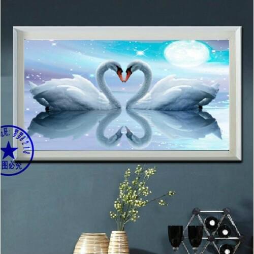 Top Quality lovely beautiful counted cross stitch kit swan love swans, wedding decoration gift