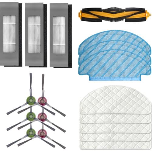 Filter Side Brush Mop Cloth Set for Ecovacs Deebot Ozmo T8 Vacuum Cleaner Parts replacement home accessories