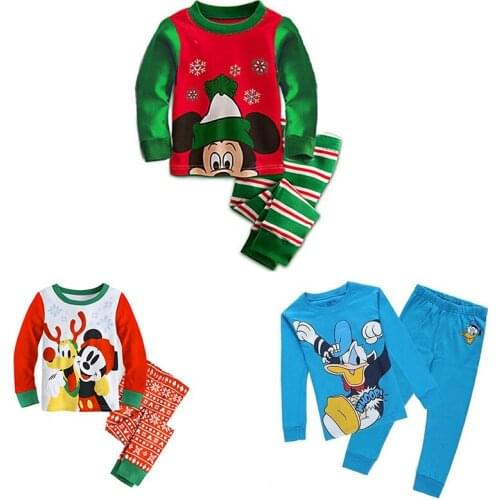 Kid Mickey Chrismas Clothing Sets Girs Boys Autumn Disney Cartoon Children Nightwear Pijamas Sophia Children Sleepwear Homewear