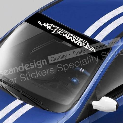 Need for Speed Most Wanted Windshield Decal Sticker PVC(BLACK+WHITE, BLACK+RED, BLACK+GRAY, BLACK+YELLOW, BLACK+GOLD colour)
