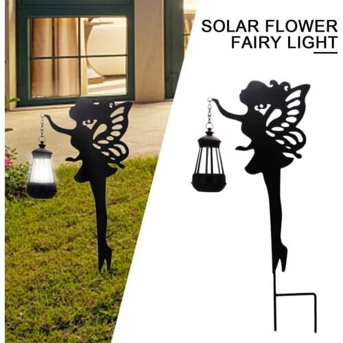 Solar outdoor garden light wrought iron solar flower fairy lantern inserted garden lawn courtyards decoration landscape lighting