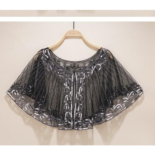 2020 New Elegant Women Hollow Out Shawl Capes Europe and America Lady Sequins Wrap Bolero Accessories Coat Princess Tops Outwear