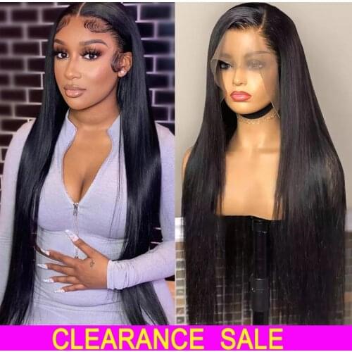 HD Transparent 13x4 Lace Frontal Wigs Brazilian Remy Straight Lace Front Human Hair Wigs For Women 30 Inch 4x4 Lace Closure Wig