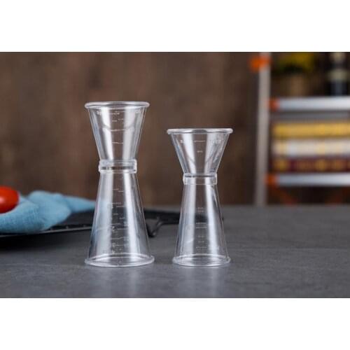 Plastic Jigger Measurer Wine Coffee Ounce Cup Milk Tea Transparent 20cc 40cc Measuring Cup With Scale Tool SN1811