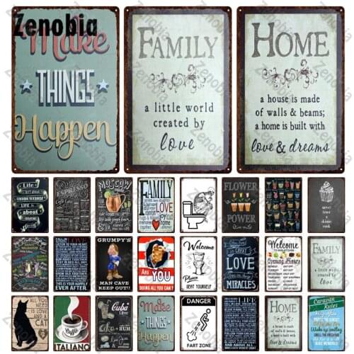 Warning Sign Metal Family Toilet Rules Metal Poster Vintage Plaque Funny Tin Sign Wall Decor for Pub Man Cave Home Decoration