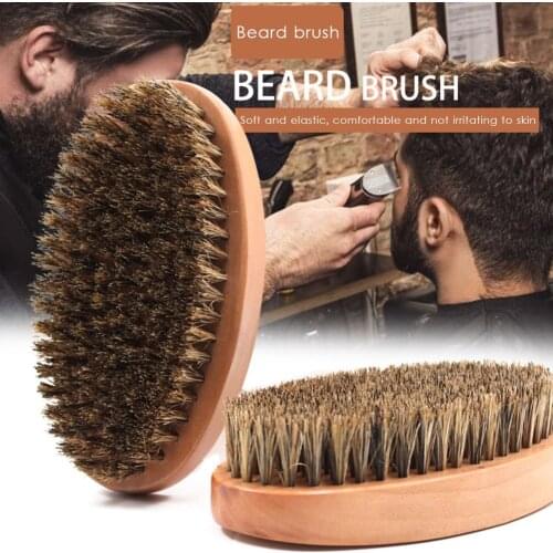 Boar Bristle Brush Solid Wood Mens Beard Styling Cleaning Tool Beard Comb Beard Brush Shaving Brushes for Men
