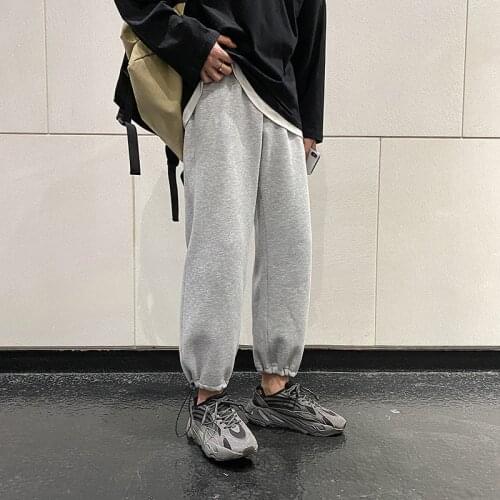 Sweatpants Mens Fashion Solid Color Casual Joggers Pants Men Streetwear Track Pants Wild Loose Hip Hop Trousers Mens M-3XL