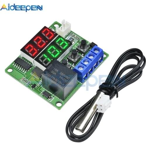 DC 5V 12V W1219 LED Digital Thermostat Temperature Controller Regulator Switch NTC Sensor Module Red Green Dual LED Display