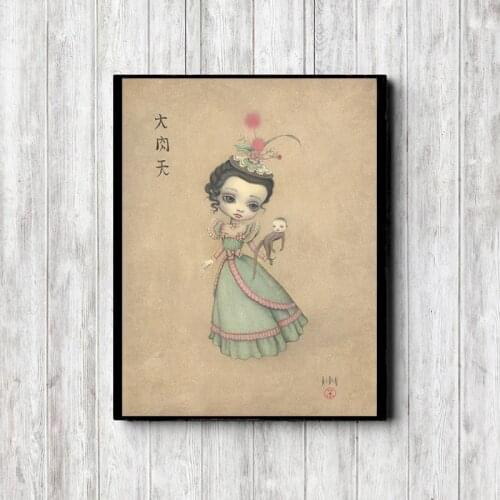 The Girl In Green Dress By Mark Ryden Wall Art Canvas Posters Prints Landscape Painting Wall Pictures for Office Living Room