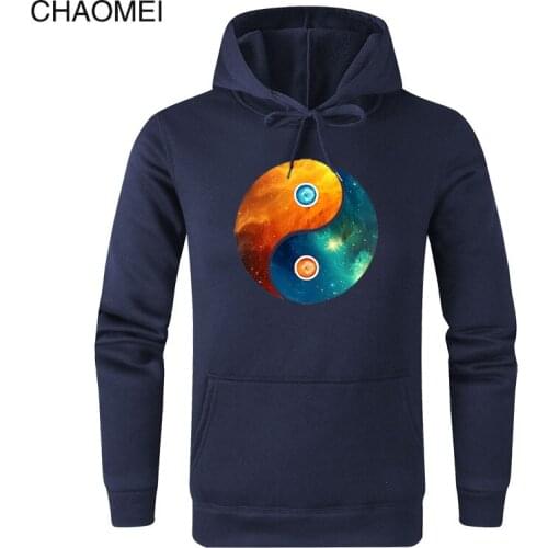 Yin Yang Space Cosmos Galaxy Universe Outerspace Hoodies Tai Chi Gossip Sweatshirtt Men Novelty Hoodie Cool Printed Hoody C149