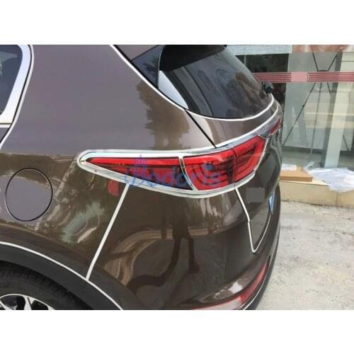 For Kia Sportage KX5 QL 2016 2017 2018 Taillight Cover Rear Light Protector Panel Trim Chrome Auto Accessories