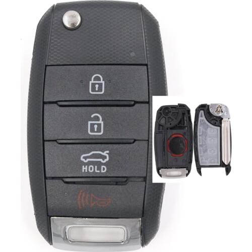 KEYECUReplacement Shell Folding Remote Key Case Fob 3+1 Button For Kia Sorento Carens