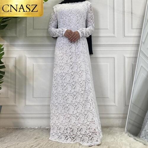 Women dresses New Arrivals 2021 Spring long sleeved Lace dress Elegant Slim Hollow out Vintage Party long dress