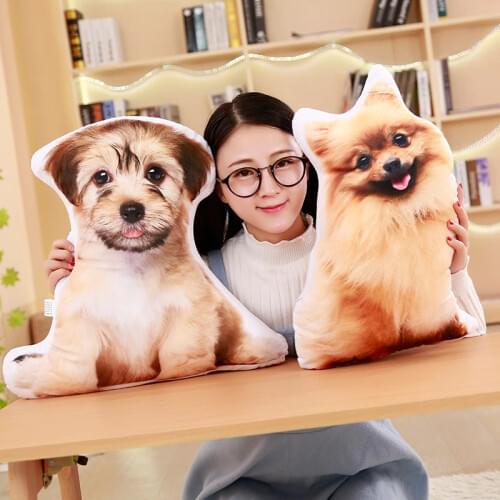 1pc New Simulation Animal Dog Plush Pillow Staffed Soft Cartoon Toys Lovely Animal Nap Pillow Sofa Cushion Home Decor Kids Gift