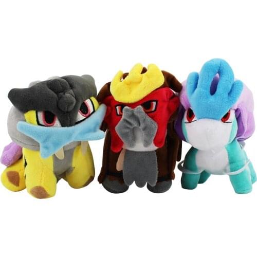 1pcs 13-14cm Pokemon Anime Entei Raikou Suicune Plush Toys Cute Cartoon Soft Stuffed Dolls for Children Kids Gifts