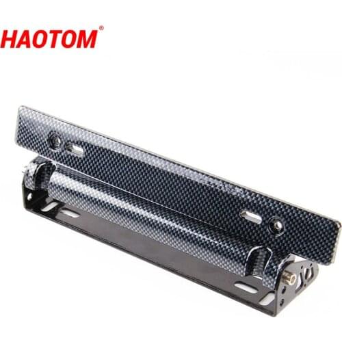 1PCS Universal Carbon Fiber Racing Number Plate Auto Mount Bracket Car-styling Adjustable Car License Plate Frame Holder