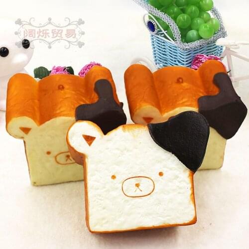 10pcs/pack Cartoon Bear Bread Squishy Squeeze Toys Slow Rise Animals Squishys Sensory Toys Adult Stress Relief Toy PU Squishi