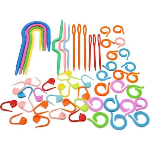 53Pcs Plastic Crochet Hooks Stitch Markers Counter Knitting Needles Set DIY Craft Household Crossstitch Tool Sewing Accessories