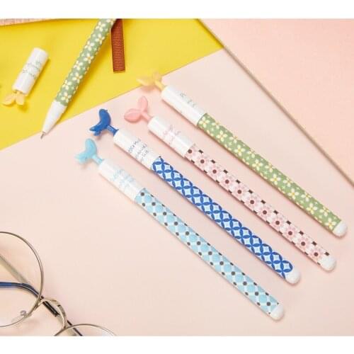 6 pcs Cute Tiny Bird gel pen Pattern days Extra fine ballpoint Black color signature pens Stationery Office School supplies F448