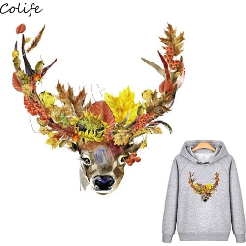 Animals Flower Appliques on clothes Nordic Deer HeadDIY Decoration For Kids Fashion Clothing Creative Applique Clothes