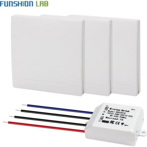 433Mhz AC 110V 220V Wireless Remote Lamp Light LED Bulb Wireless transmitter Switch control smart Home Wall Panel Switch