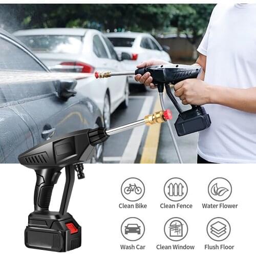 Cordless Pressure Washer Automotive High-voltage Lithium Battery Water Gun Charging High-power Powerful Car Washing Water Gun