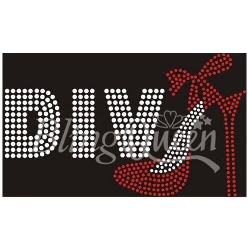 BlingQueen 50PCS/LOT Iron On Rhinestone Bling Transfers Diva Designs