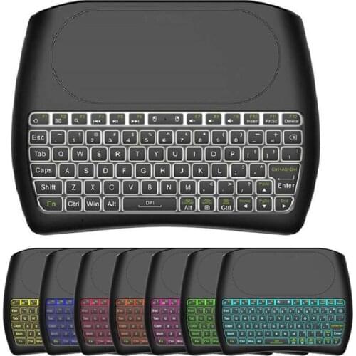 D8 Pro Bluetooth-compatible 2.4G Wireless Handheld Keyboard 7 Color Backlight Dual Mode G88D