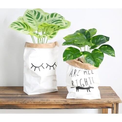 1 Bouquet Artificial Palm Leaves Tropical Plastic Fake Plants Monstera Home Garden Balcony Decoration Wedding Table Vase Decor