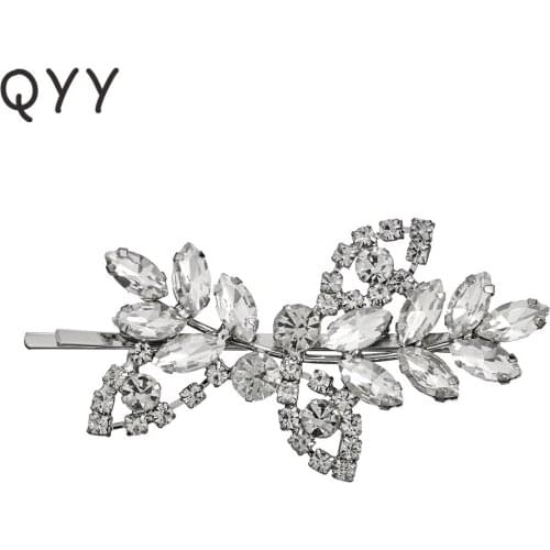 Classic Leaves Austrian Crystal Hair Clips Wedding Hair Accessories Jewelry Bridal Headpieces for Women Girls Bride Bridesmaids
