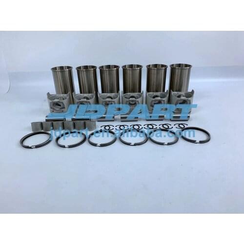 D6E Engine Cylinder Liner Kit With Piston Rings Set Sleeve For Volvo