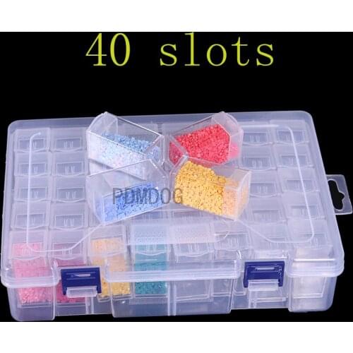 Diamond Painting Box Storage Tool 40/80/120/160 Girds Bead Container Rhinestone Embroidery Crystal Bead Storage Box Accessories