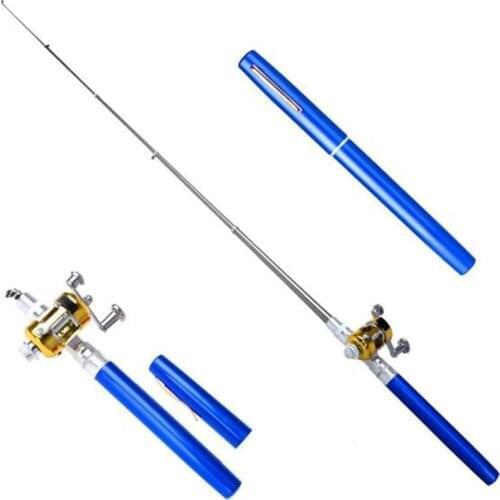 Hot Sale Fishing Accessories 38inch Mini Portable Pocket Aluminum Alloy Fishing Rod Pen Pesca Accesorios Herramientas 6