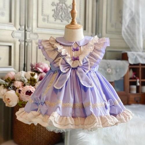 Miayii 2PCS Baby Clothing Spanish Vintage Lolita Ball Gown Lace Bow Birthday Party Easter Princess Dress For Girls Y3830