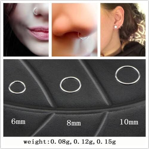 Ahmed Fashion Copper Seamless Hinged Nose Hoop Ring Septum Clicker Ear Cartilage Tragus Helix Piercing in Body Jewelry