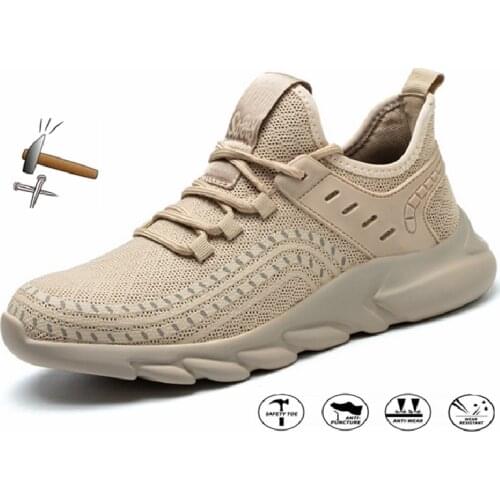 Fashion New Unisex Safety Shoes Men Indestructible Work Shoes Puncture Proof Work Boots AIR Mesh Steel Toe Cap Designer Sneakers