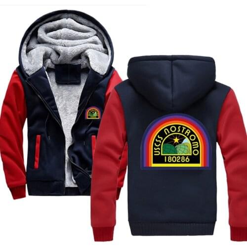 Winter Nostromo hoody Men Custom Logo Personalized Thicken Hoodie Customized Print Text Warm Flleece Winter Zipper Coat