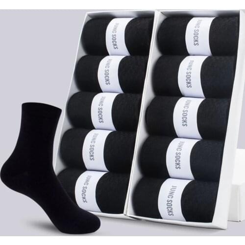 Mens Cotton Socks New Style Black Business Men Socks Soft Breathable Summer Winter for Male Socks Plus Size (6.5-14)