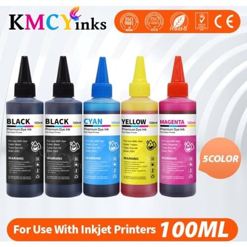 KMCYinks Universal Printer Refill Ink Kit for HP 652 xl Deskjet 1115 2135 3835 2675 2676 4675 5075 printer 100ml Bottle 4 Color