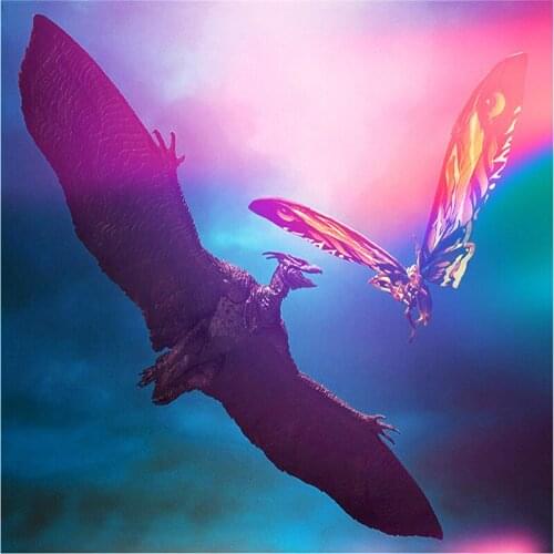 Bandai Japanese Anime Godzilla Vs. King Kong Monster King Mothra Raton Set Toy Doll Doll Articulated Movable Model Ornaments