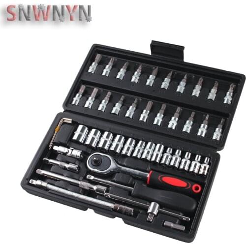 Professional 46pcs/set Wrench Socket Set Hardware Car Boat Motorcycle Repairing Tools Kit Multitool Hand Tools