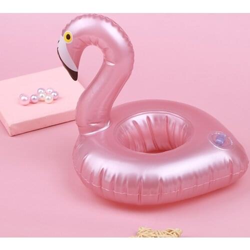 Mini Inflatable Flamingo Pool Float Toys Drink Float Cup Holder Party Toys