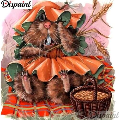 Dispaint Full Square/Round Drill 5D DIY Diamond Painting "Cartoon squirrel" 3D Embroidery Cross Stitch 5D Home Decor A17202