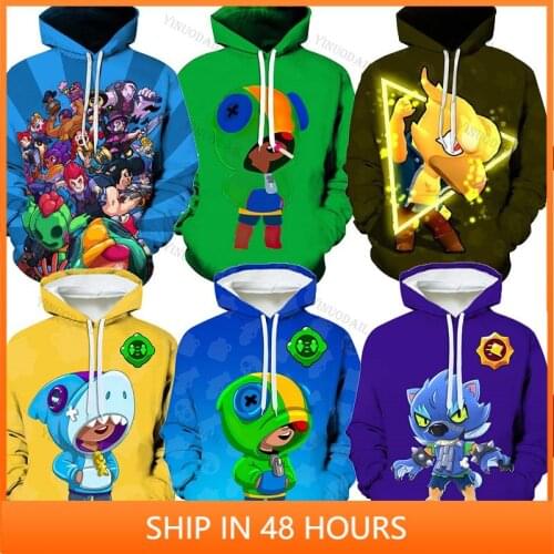 6 To 19 Years Kids Teen Clothes Leon and Stars, Sweatshirt Cartoon Hoodie NITA Shooting Game 3D Hoodie Boys Girls Tops